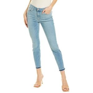 7 For All Mankind Alta Blue Ankle Skinny Jeans Women's 28 Blue Stretch